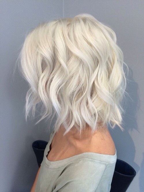 Platinum Blonde Textured Long Hairstyle